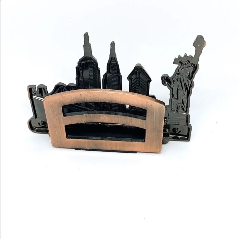 NWOT Rhinestone bronze New York stationary holder
